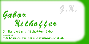 gabor milhoffer business card