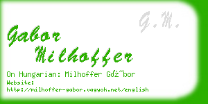 gabor milhoffer business card